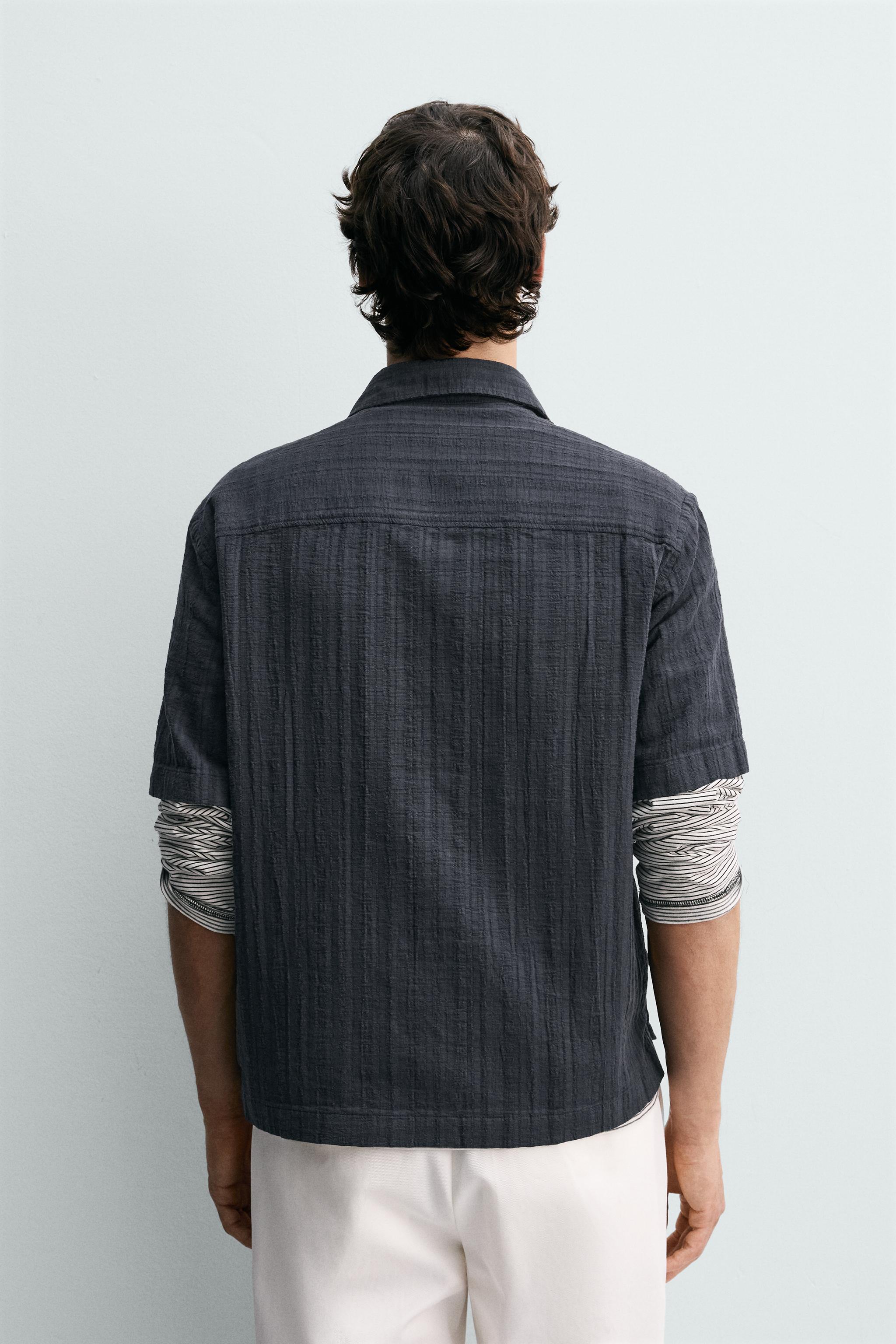 TEXTURED STRIPED POLO SHIRT